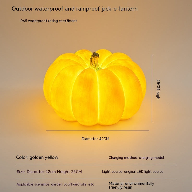 Solar Pumpkin Garden Light – Resin Illuminated Pumpkin Lawn Décor