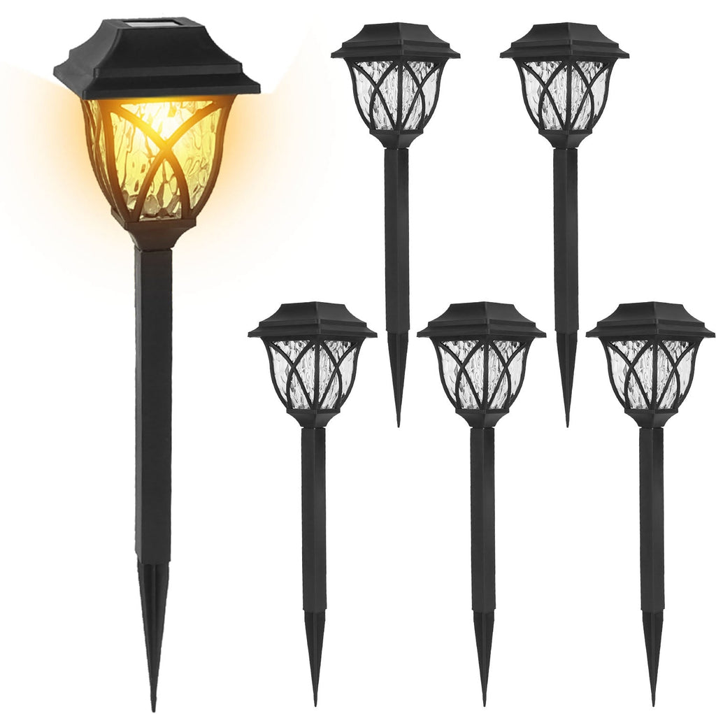 6-Pack Solar Stake Lights – IP45 Waterproof Outdoor Pathway & Landscape Lights