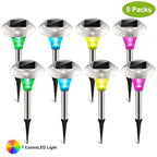 8-Pack Solar Garden Lights – Color-Changing IP44 Waterproof Pathway & Landscape Lights