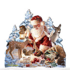 Abundance of Joy Christmas Outdoor Scene by D Gelsinger featuring Santa and Snowman - Christmas Decor 8461044F-0104