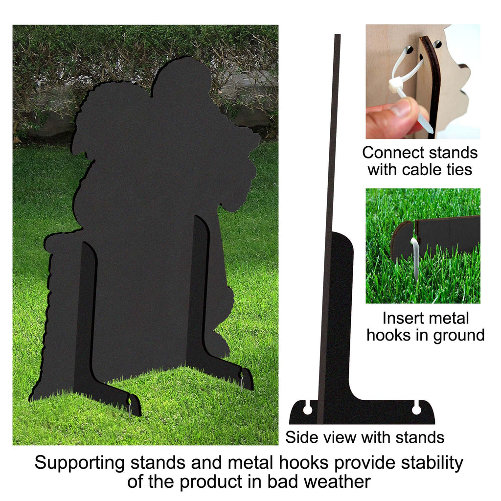 Santa-Themed Christmas Tree Set Outdoor Indoor Decor Wooden Christmas Decoration by Jamie Mills-Price - Christmas Decor - 8191509F-G