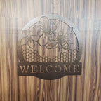 Honey Bee Welcome Sign – Metal Porch & Garden Décor