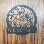 Honey Bee Welcome Sign – Metal Porch & Garden Décor