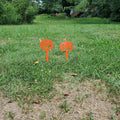 Set of 2 Pumpkin Yard Stakes – Metal Halloween Lawn & Garden Décor