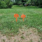 Set of 2 Pumpkin Yard Stakes – Metal Halloween Lawn & Garden Décor
