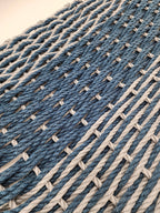 Navy Blue & Light Gray Double Weave Lobster Rope Doormat