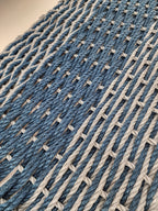 Navy Blue & Light Gray Double Weave Lobster Rope Doormat