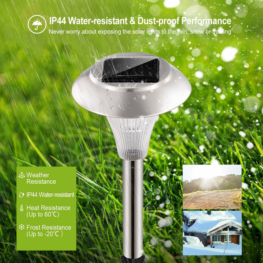 4-Pack Solar Garden Lights – Color-Changing IP44 Waterproof Pathway & Landscape Lights