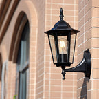 Retro Hexagon Outdoor Wall Light – Aluminum E27 Exterior Sconce