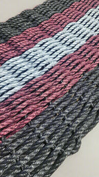 Black, Burgundy & Gray 5-Stripe Lobster Rope Doormat