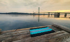 Black, Teal & Light Gray 5-Stripe Lobster Rope Doormat