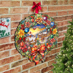 Christmas Wreath 36"-Inch Outdoor Indoor Decor Wooden Christmas Decoration by G. Debrekht - Christmas Decor - 8652802F
