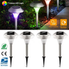 4-Pack Solar Garden Lights – Color-Changing IP44 Waterproof Pathway & Landscape Lights