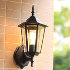 Retro Hexagon Outdoor Wall Light – Aluminum E27 Exterior Sconce