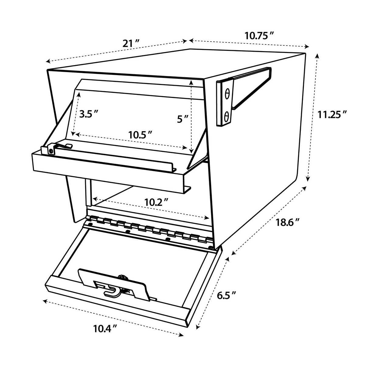 MailBoss MCM Mail Manager® Series – Locking Security Mailbox with Anti-Pry Lock