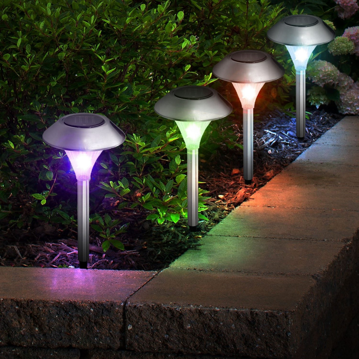 24-Pack Solar Garden Lights – Color-Changing IP44 Waterproof Pathway & Landscape Lights