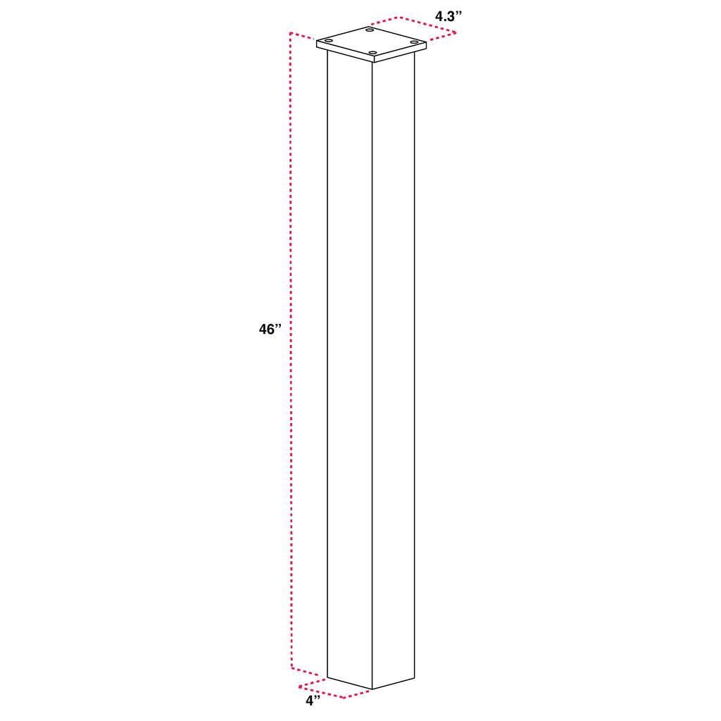 MailBoss 46-Inch In-Ground Mailbox Post – 316 Stainless Steel