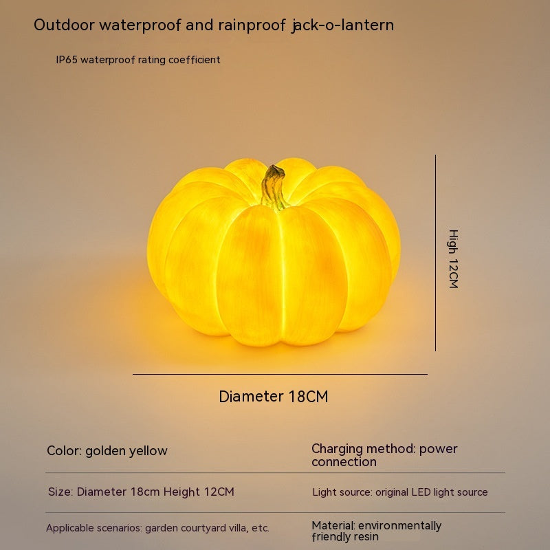 Solar Pumpkin Garden Light – Resin Illuminated Pumpkin Lawn Décor