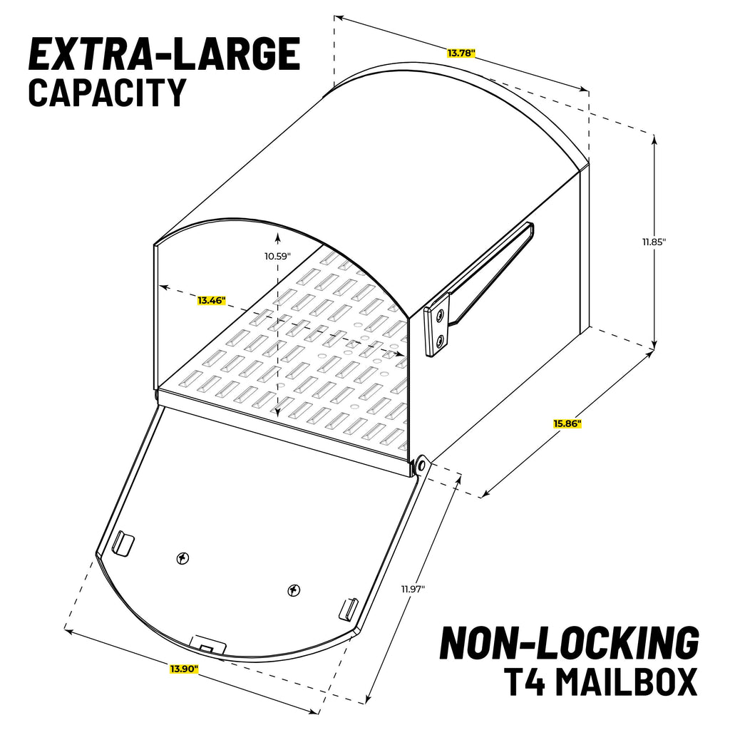MailBoss Orca XL Non-Locking Mailbox – Extra-Large High-Capacity USPS-Approved Mailbox