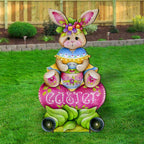 Handcrafted Easter Yard Decor - Easter Bunny Outdoor  Decoration by Jamie Mills-Price - Rustic Spring Decor - 8652826F-MP