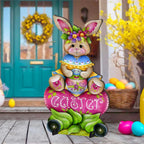 Handcrafted Easter Yard Decor - Easter Bunny Outdoor  Decoration by Jamie Mills-Price - Rustic Spring Decor - 8652826F-MP