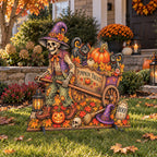 Pumpkin Treats Skeleton Cart Halloween Freestanding Outdoor Decoration by G. Debrekht – 8652907F