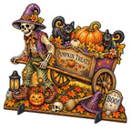 Pumpkin Treats Skeleton Cart Halloween Freestanding Outdoor Decoration by G. Debrekht – 8652907F