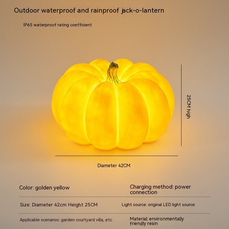 Solar Pumpkin Garden Light – Resin Illuminated Pumpkin Lawn Décor