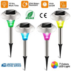 4-Pack Solar Garden Lights – Color-Changing IP44 Waterproof Pathway & Landscape Lights