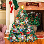 Gnomes-Themed Christmas Tree Outdoor Indoor Decor Wooden Christmas Decoration by G. Debrekht Christmas Decor - 8191512F