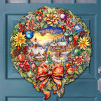 Christmas Wreath 36"-Inch Outdoor Indoor Decor Wooden Christmas Decoration by G. Debrekht - Christmas Decor - 8652802F