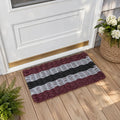 Burgundy, Light Gray & Black 5-Stripe Lobster Rope Doormat
