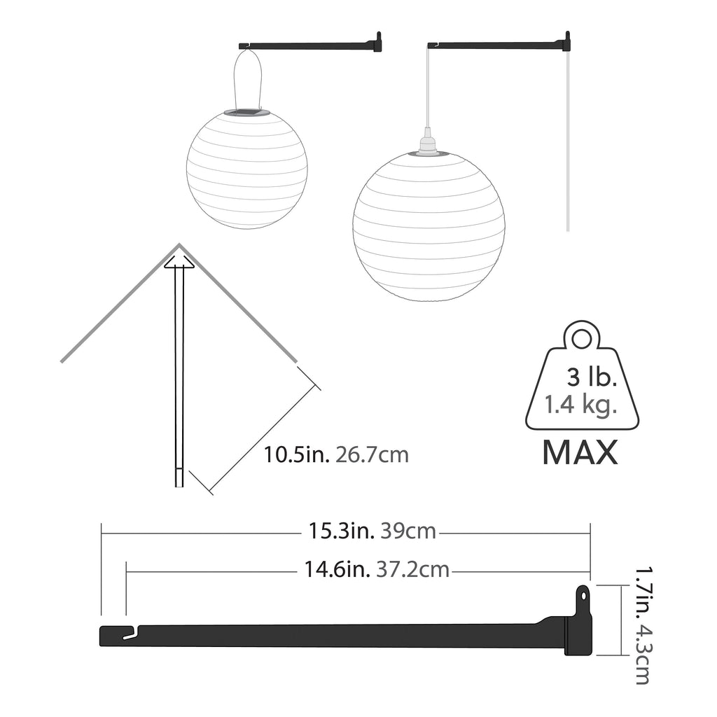 Lantern Corner Hanger – Adjustable Bracket for Pendant Lamps &amp; Corner Hung Decor
