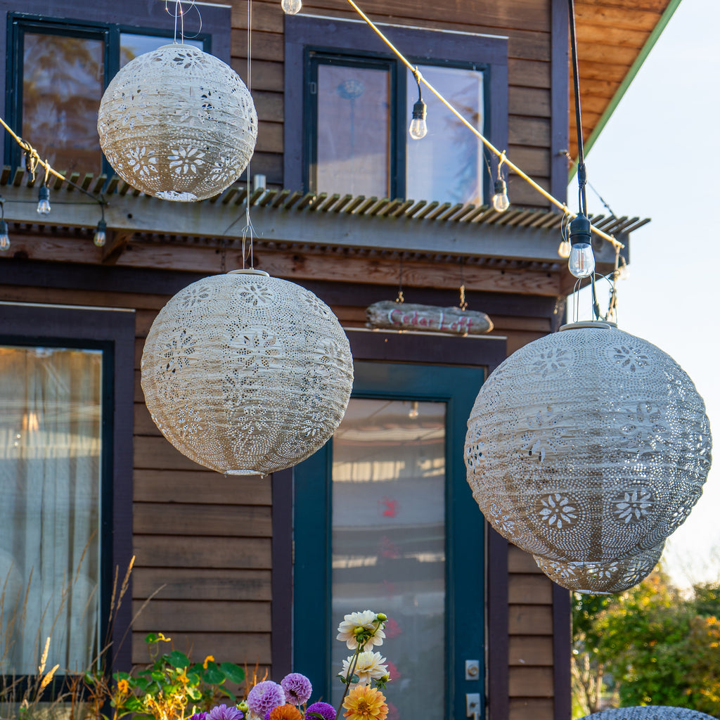 Battery-Powered Stella Luxe Pearl Boho Lantern 3-pack