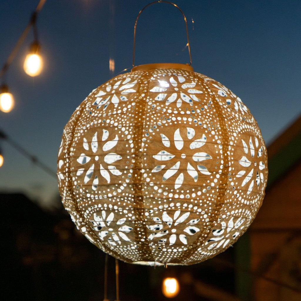 Stella Luxe Globe Boho Pearl 12" LED Lantern (Battery Powered)