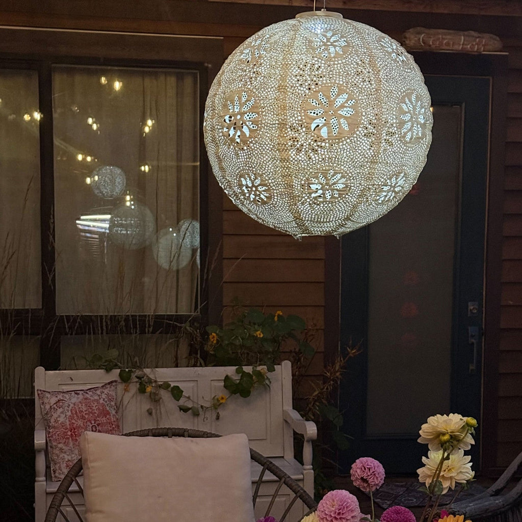 Battery-Powered Stella Luxe Pearl Boho Lantern 3-pack