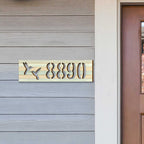 Hummingbird House Number Sign – Handcrafted Wooden Address Plaque for Porch or Mailbox Post
