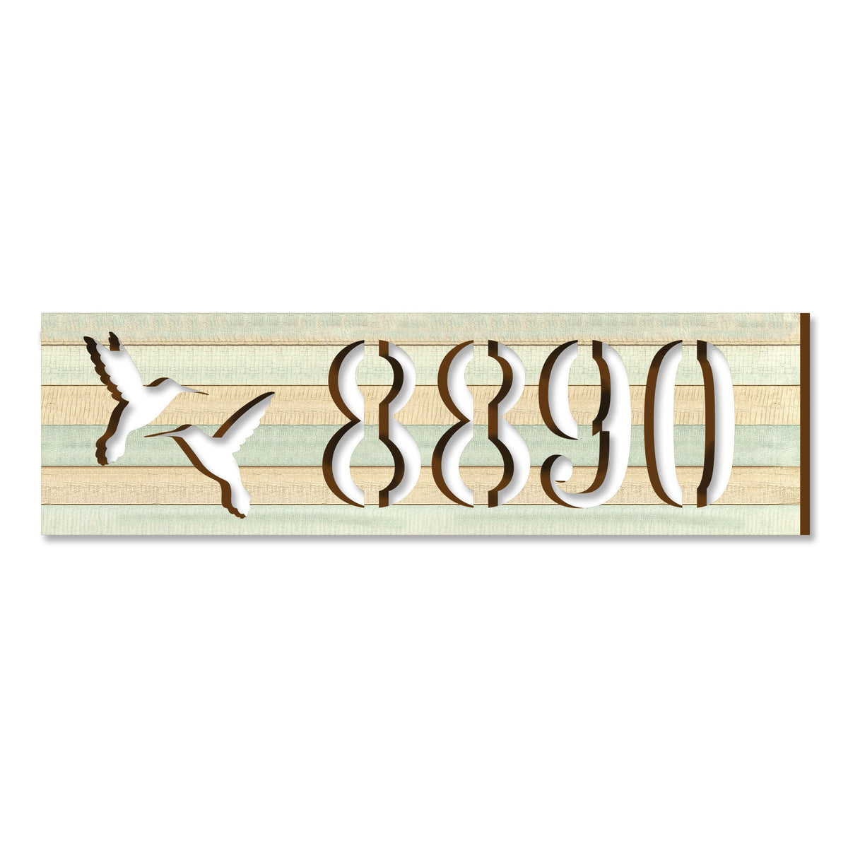 Hummingbird House Number Sign – Handcrafted Wooden Address Plaque for Porch or Mailbox Post