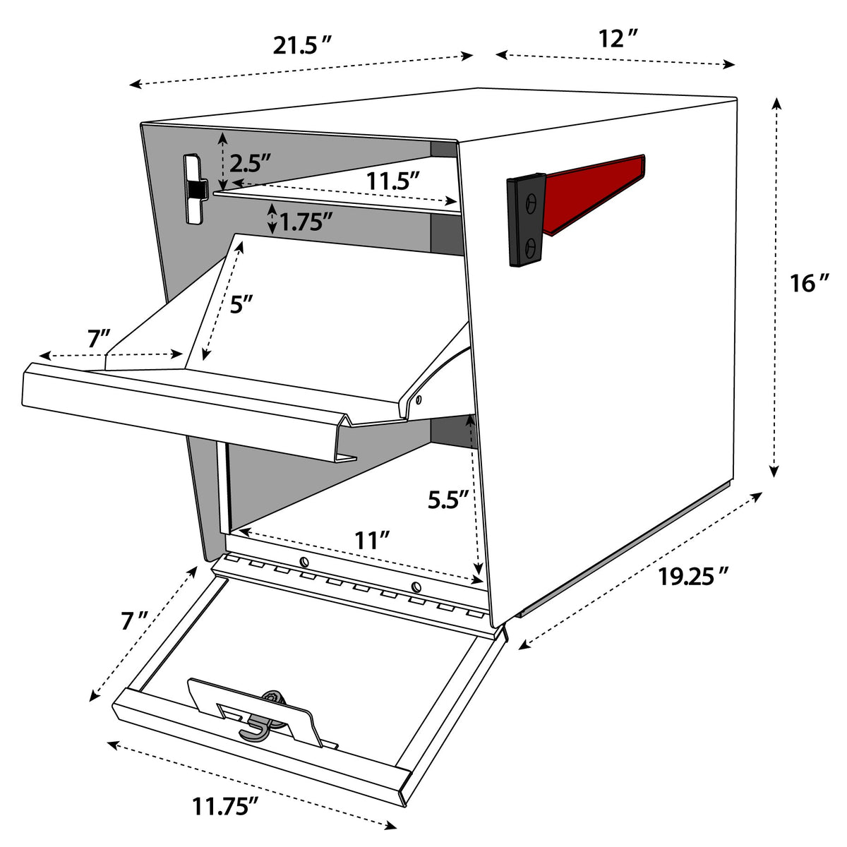 Package Master® Security Package Mailbox – Extra-Large Locking Mailbox for Mail & Small Packages