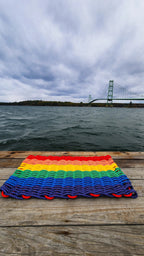 Rainbow Lobster Rope Doormat