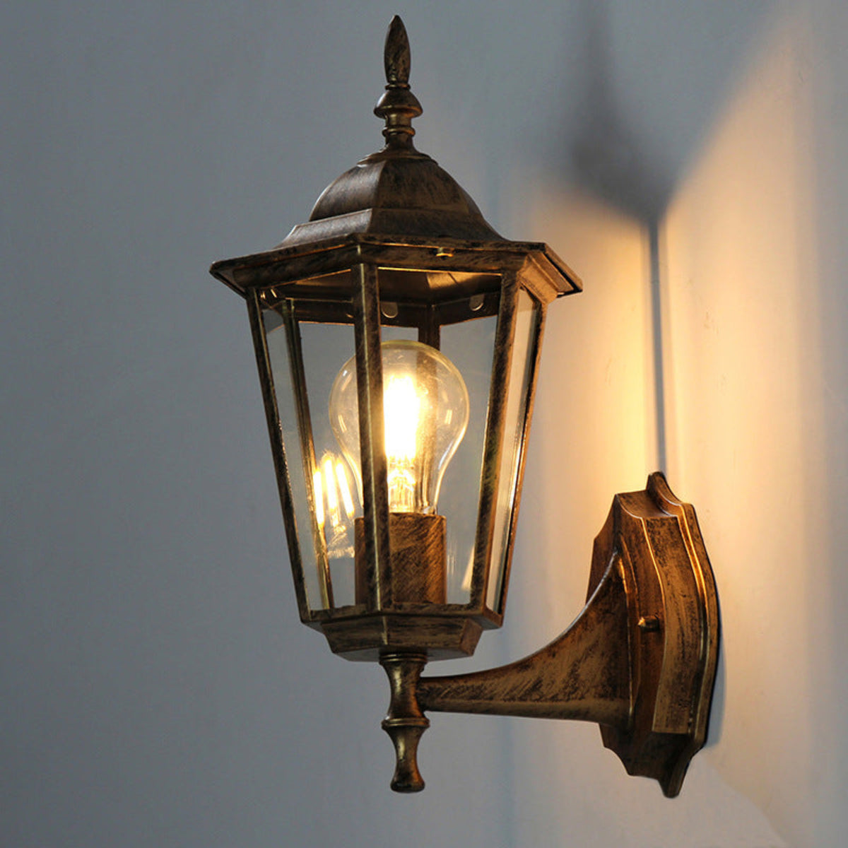 Retro Hexagon Outdoor Wall Light