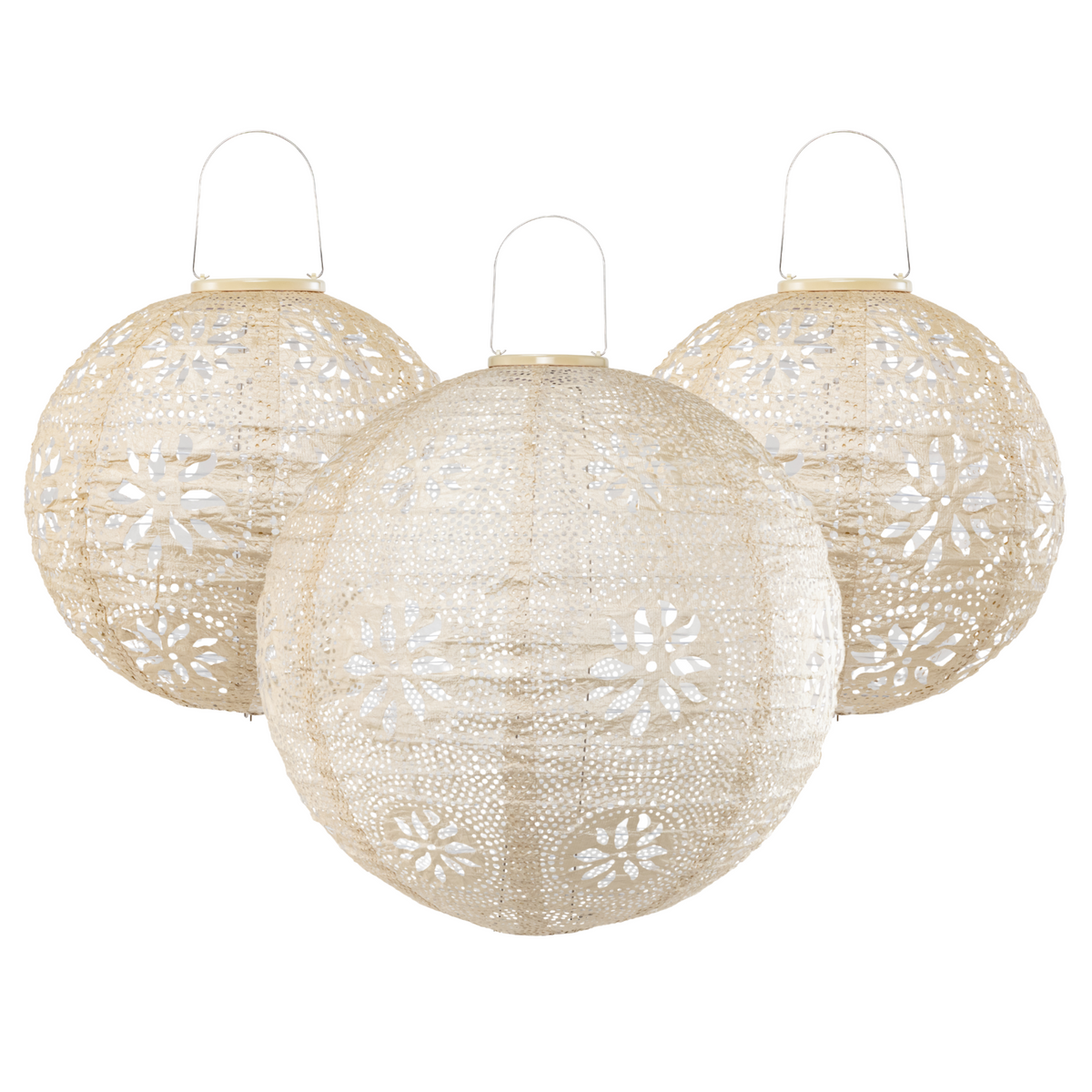 Battery-Powered Stella Luxe Pearl Boho Lantern 3-pack