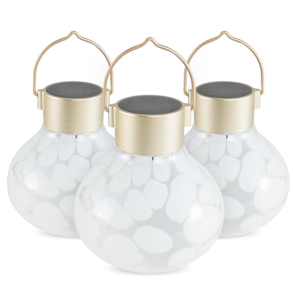 Solar Tea Lantern Handblown Glass 3-pack