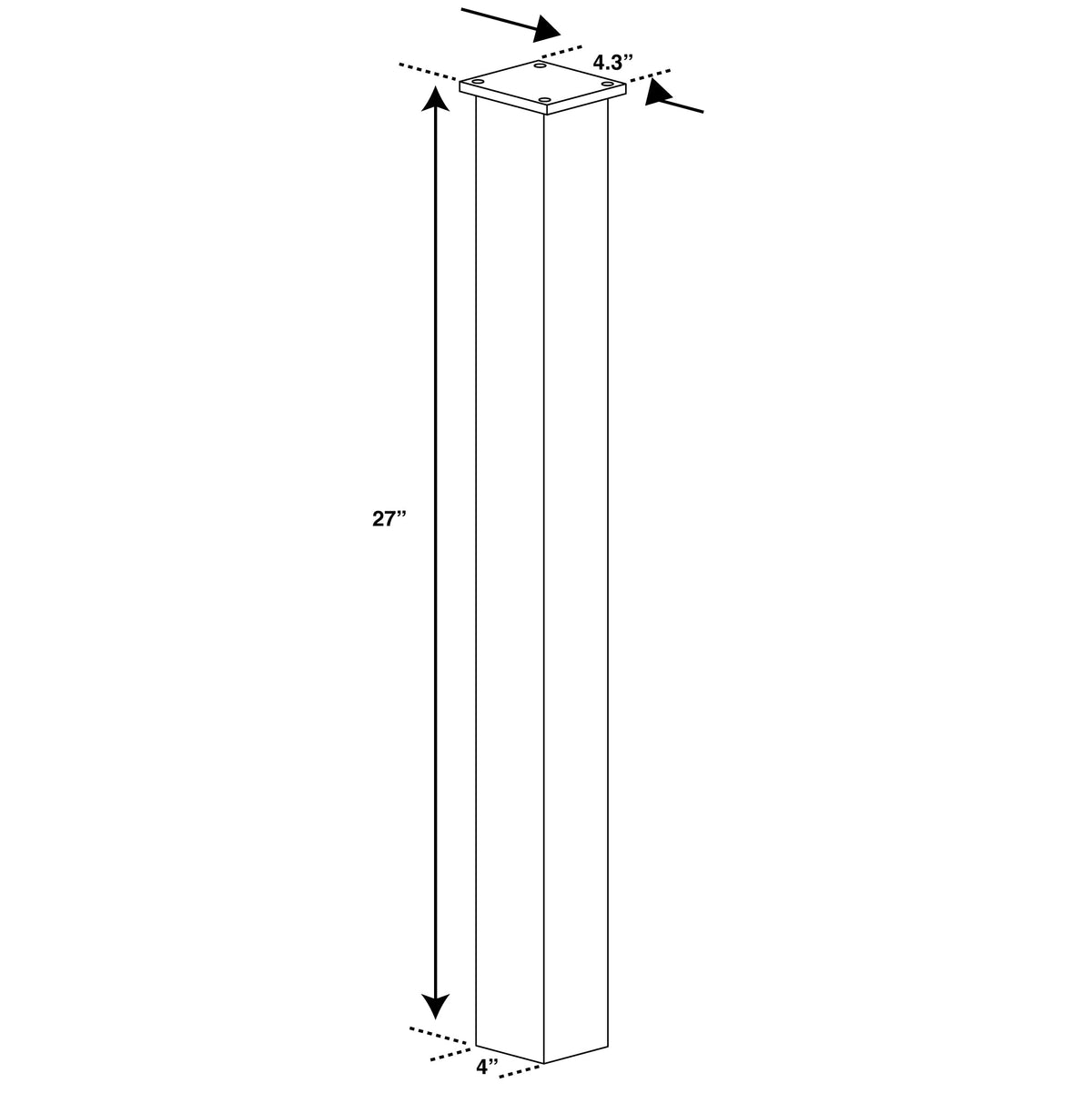 MailBoss 27-Inch Surface-Mount Mailbox Post