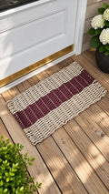 Tan & Burgundy Lobster Rope Doormat