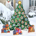Snowflake-Themed Christmas Tree Outdoor Indoor Décor Wooden Christmas Decoration by G. Debrekht Christmas Décor - 8191504F-G