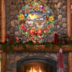 Christmas Wreath 36"-Inch Outdoor Indoor Decor Wooden Christmas Decoration by G. Debrekht - Christmas Decor - 8652802F