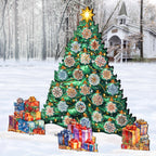 Snowflake-Themed Christmas Tree Outdoor Indoor Décor Wooden Christmas Decoration by G. Debrekht Christmas Décor - 8191504F-G