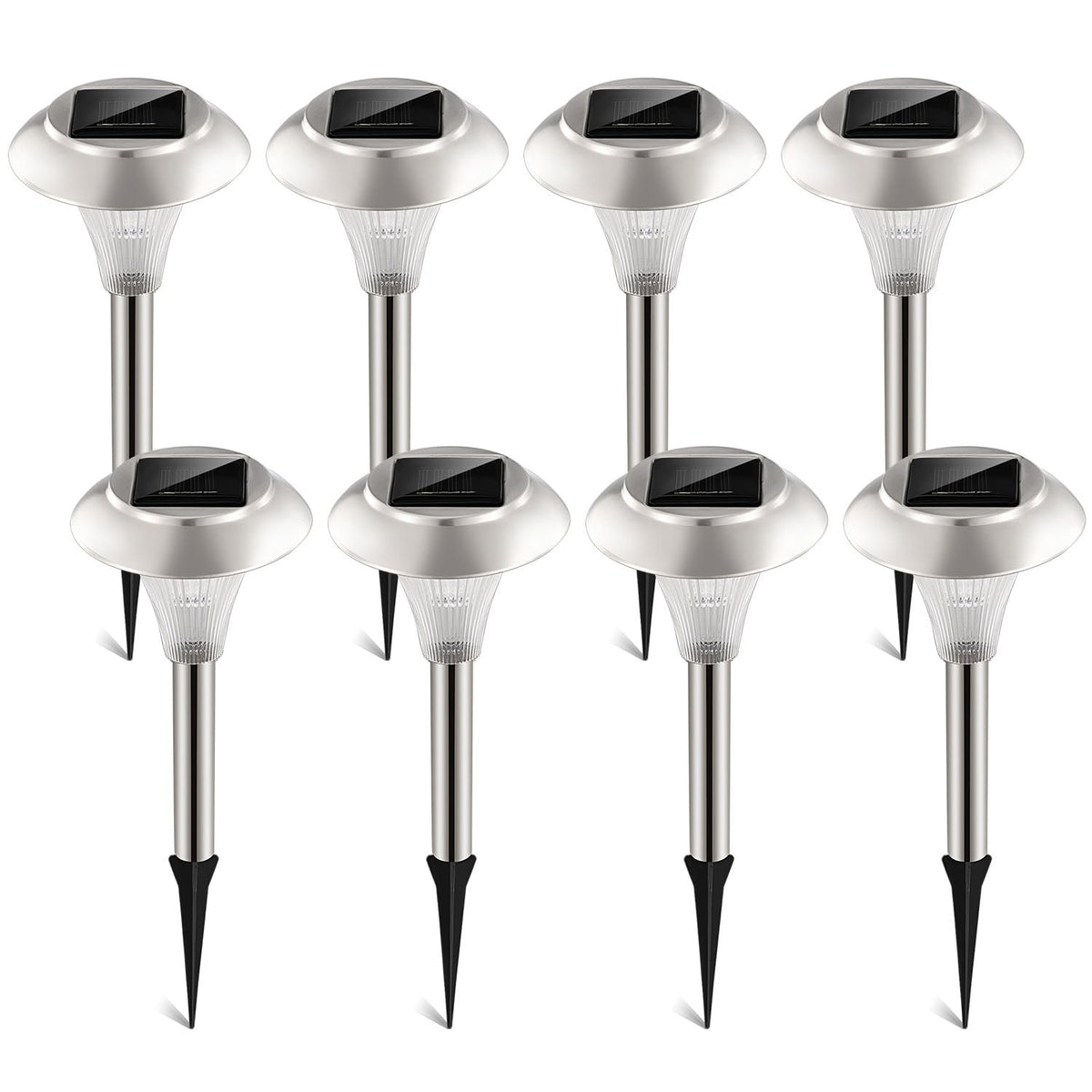 8-Pack Solar Garden Lights – Color-Changing IP44 Waterproof Pathway & Landscape Lights
