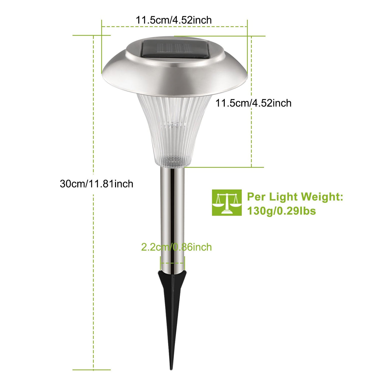 8-Pack Solar Garden Lights – Color-Changing IP44 Waterproof Pathway & Landscape Lights